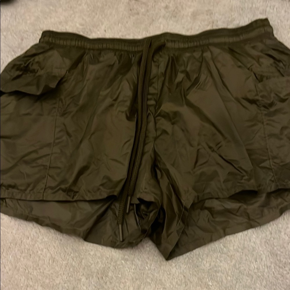 Aerie Olive Green Nylon Shorts